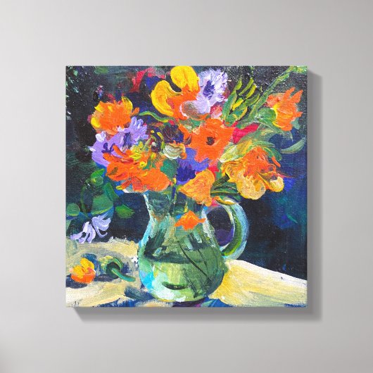 Moderne kunst, schilderkunst, bloemen canvas afdruk (Voorkant)
