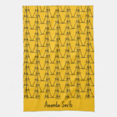 Moderne kunst, silhouet kokospalmen, Sinaasappel Theedoek (Verticaal)