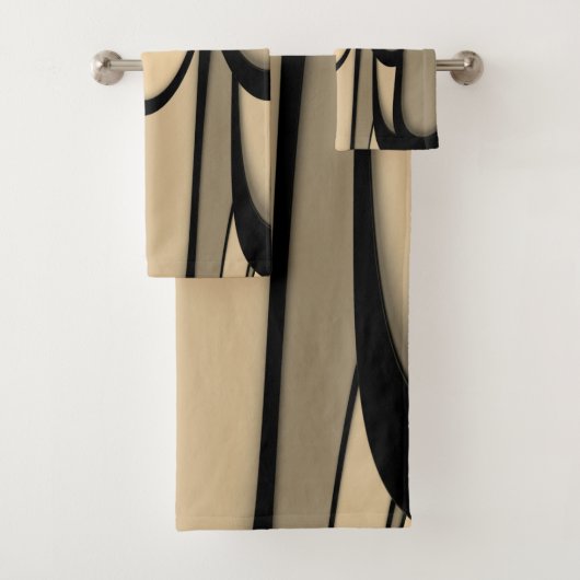 Moderne kunst smeltende bruine tinten bad handdoek (Insitu)