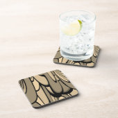 Moderne kunst smeltende bruine tinten bier onderzetter (Rechterzijde)