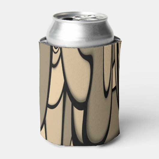 Moderne kunst smeltende bruine tinten blikjeskoeler (Blikje Voorkant)