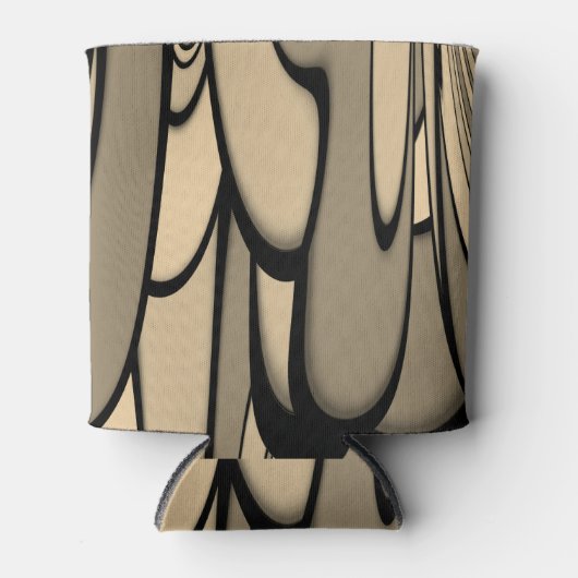 Moderne kunst smeltende bruine tinten blikjeskoeler (Voorkant)