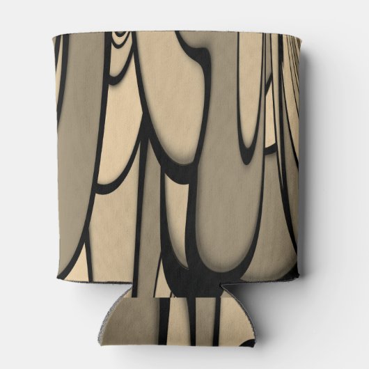 Moderne kunst smeltende bruine tinten blikjeskoeler (Achterkant)