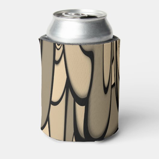 Moderne kunst smeltende bruine tinten blikjeskoeler (Blikje Achterkant)