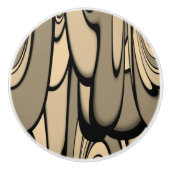 Moderne kunst smeltende bruine tinten keramische knop (Voorkant)