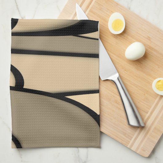 Moderne kunst smeltende bruine tinten theedoek (Quarter Fold)