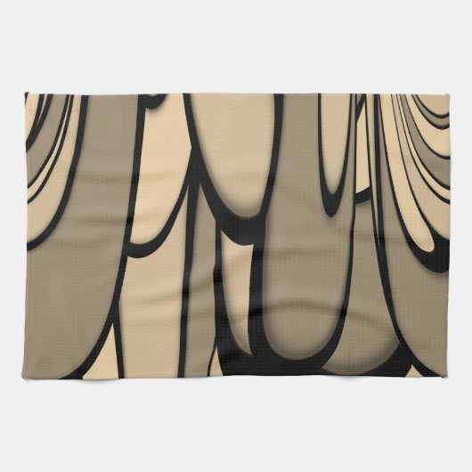 Moderne kunst smeltende bruine tinten theedoek (Horizontaal)