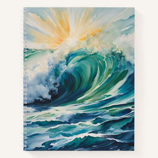 Moderne kunst Sun Ocean Wave Crescendo Notitieboek (Voorkant)