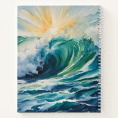 Moderne kunst Sun Ocean Wave Crescendo Notitieboek (Achterkant)