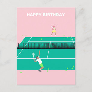 Moderne Kunst Tennis Wedstrijd Speler Gelukkige Ve Briefkaart