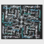 Moderne kunst toevoegen naam cadeaupapier (Vlak)