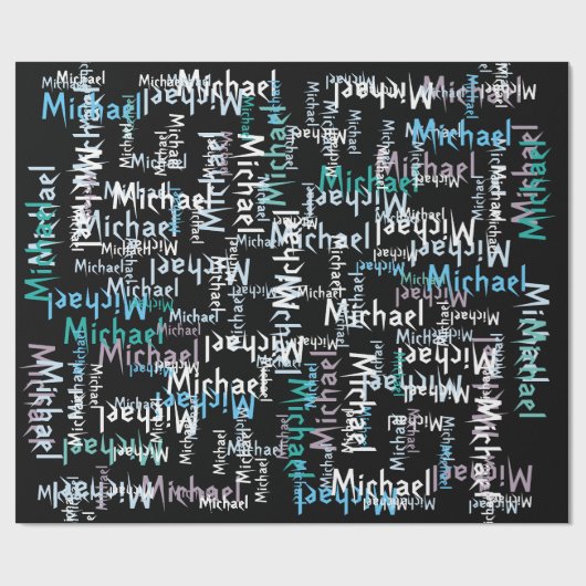 Moderne kunst toevoegen naam cadeaupapier (Vlak)