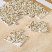 moderne kunst, trendy, goud, zilver, grote polka d legpuzzel (Zijkant)