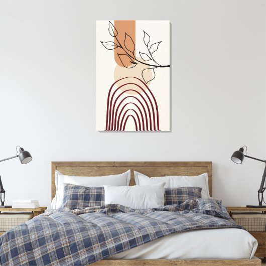 Moderne kunst uit de middelbare eeuw, grote afwerk canvas afdruk (Insitu (Slaapkamer))