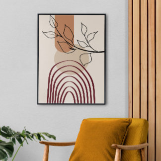 Moderne kunst uit de middelbare eeuw, grote afwerk canvas afdruk