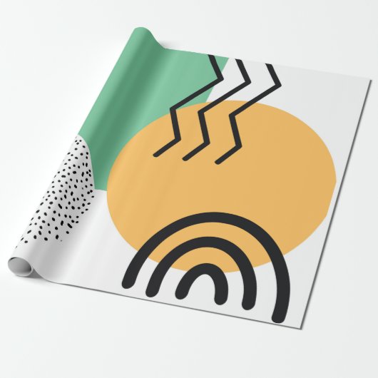 Moderne kunst uit de middeleeuwen cadeaupapier (Uitgerold)