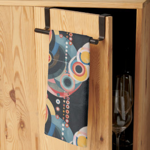 Moderne kunst uit de middeleeuwen theedoek