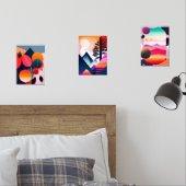 Moderne kunst uit het midden van de eeuw muurkunst sets (Slaapkamer)