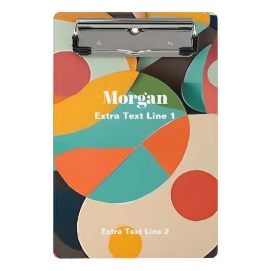 Moderne kunst uit het midden van de eeuw, naam & 2 mini klembord (Voorkant)