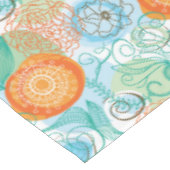 Moderne Kunst Van Oranje En Turquoise Tafelkleed (Gekanteld)