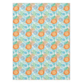 Moderne Kunst Van Oranje En Turquoise Tafelkleed (Voorkant)