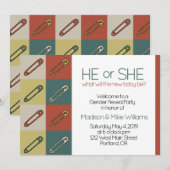 Moderne Kunst Veiligheid/Luierpen Geslachtsneutraa Kaart (Voorkant / Achterkant)