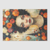Moderne kunst - Vrouw en bloemen - Decoupage Tissuepapier (Voorkant)