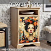 Moderne kunst - Vrouw en bloemen - Decoupage Tissuepapier