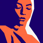 Moderne kunst vrouw portret poster