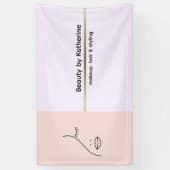 Moderne Kunst Vrouw Schoonheid Gezicht Logo Make-u Spandoek (Verticaal)