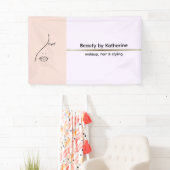 Moderne Kunst Vrouw Schoonheid Gezicht Logo Visagi Spandoek (Insitu)