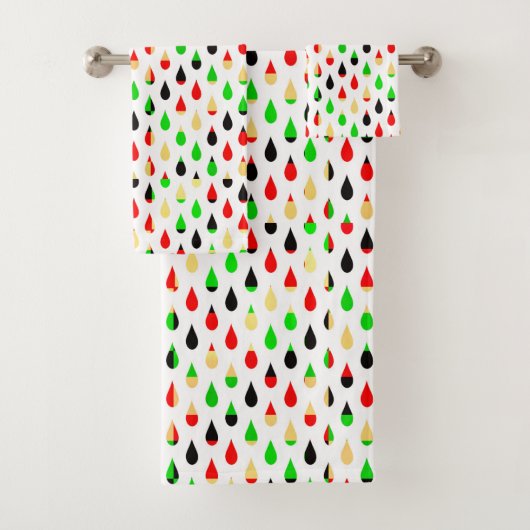 Moderne Kunst Waterdruppels Traandrop Patroon Hand Bad Handdoek (Insitu)