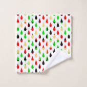 Moderne Kunst Waterdruppels Traandrop Patroon Hand Bad Handdoek (Wasdoekje)