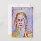 Moderne Kunst Waterverf Vrouw Dank u Kaarten (Voorkant)