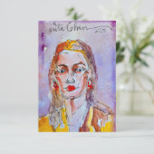 Moderne Kunst Waterverf Vrouw Dank u Kaarten (Staand voorkant)