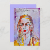 Moderne Kunst Waterverf Vrouw Dank u Kaarten (Voorkant / Achterkant)