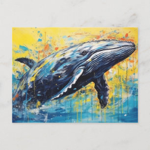 Moderne kunst Whale Painting Briefkaart