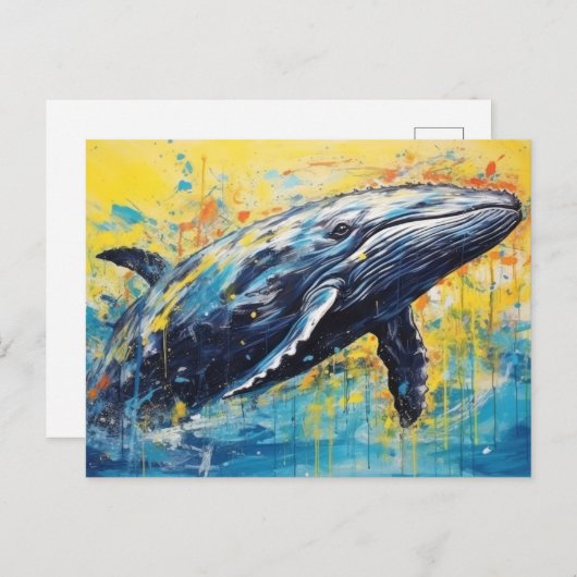 Moderne kunst Whale Painting Briefkaart (Voorkant / Achterkant)