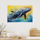 Moderne kunst Whale Painting Poster (Keuken)