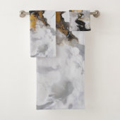 Moderne Kunst Wit, Zwart en Goud Bad Handdoek (Insitu)