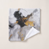 Moderne Kunst Wit, Zwart en Goud Bad Handdoek (Wasdoekje)