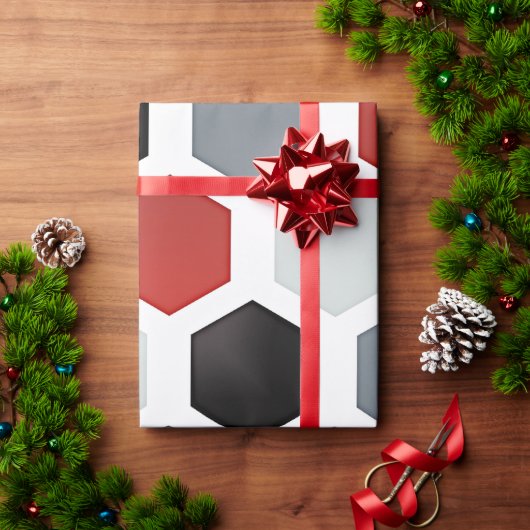 Moderne kunst zeshoek patroon cadeaupapier (Feestdagen Geschenken)