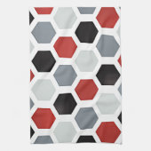 Moderne kunst zeshoek patroon theedoek (Verticaal)