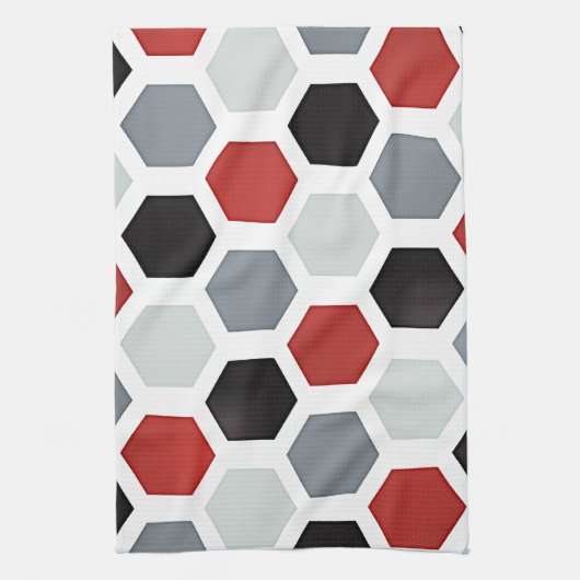 Moderne kunst zeshoek patroon theedoek (Verticaal)