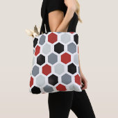 Moderne kunst zeshoek patroon tote bag (Dichtbij)