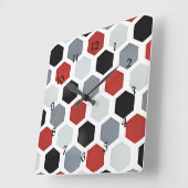 Moderne kunst zeshoek patroon vierkante klok (Hoek)