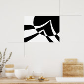 Moderne kunst zwart-wit poster (Keuken)