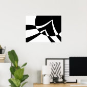 Moderne kunst zwart-wit poster (Thuiskantoor)