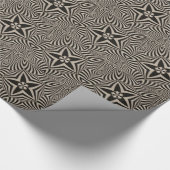 Moderne kunst zwarte en witte sterren cadeaupapier (Hoek)