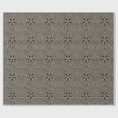 Moderne kunst zwarte en witte sterren cadeaupapier (Vlak)